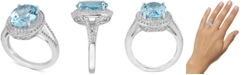 Macy's Blue Topaz (6-1/2 ct. t.w.) & White Topaz (1 ct. t.w.) Ring in Sterling Silver